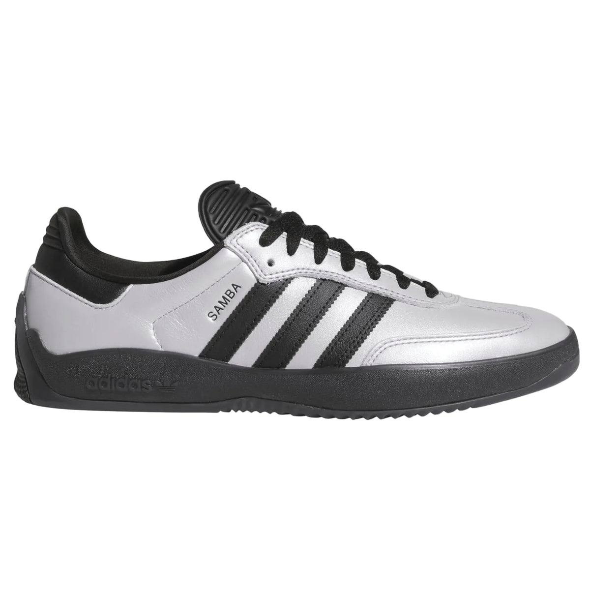 Adidas Puig Samba Skateboard Shoe - Silver Metallic/Core Black/Core Black