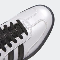Adidas Puig Samba Skateboard Shoe - Silver Metallic/Core Black/Core Black