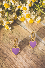 Adorable Gold and Purple Heart Huggies