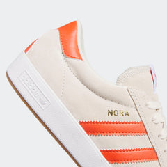 Adidas Nora Skateboard Shoe - Wonder White/Orange/Gum