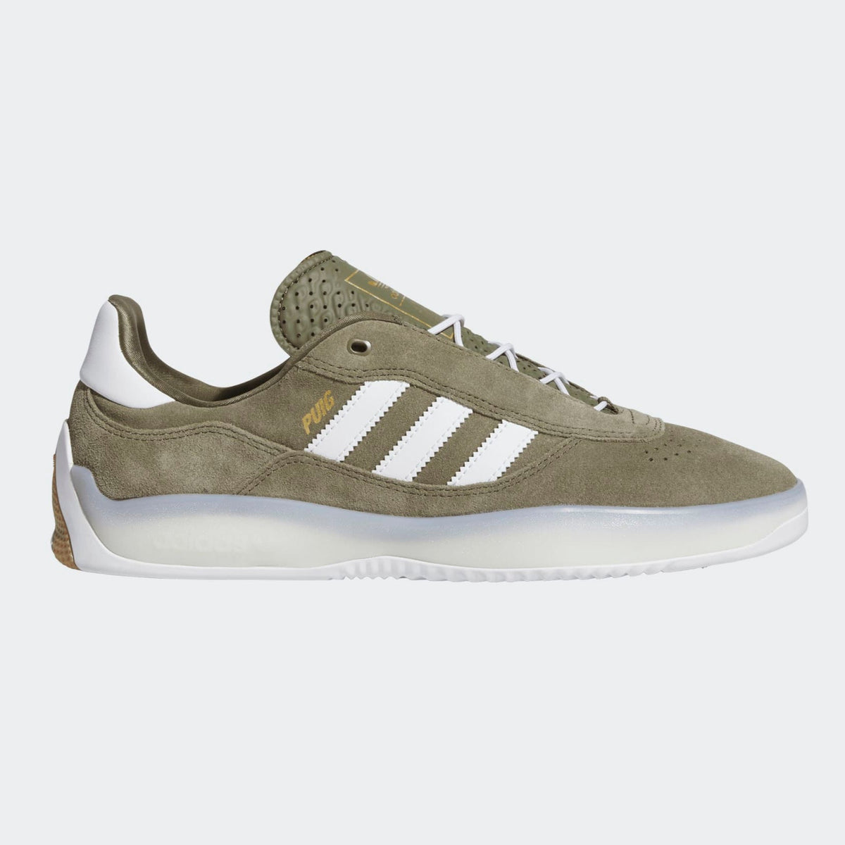 Adidas Puig Skateboard Shoe - Olive Strata/White/Gold Metallic