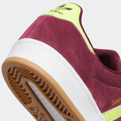 Adidas Campus ADV Skateboard Shoe - Maroon/Yellow/White