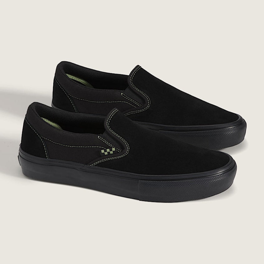 Vans Skate Slip-On Skateboard Shoe - Black/Black/Olive