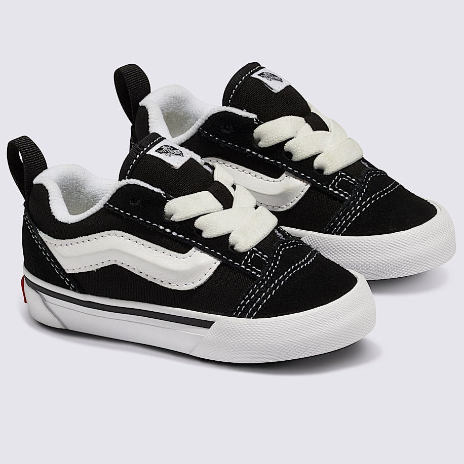 Vans Toddler Elastic Lace Knu Skool Shoe - Black/True White