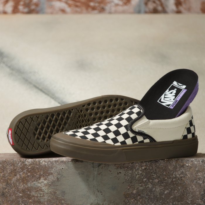 Vans Checkerboard BMX Slip-On Shoe - Black/Dark Gum