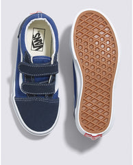 Vans Kids Old Skool V Skateboard Shoe - Navy/True White