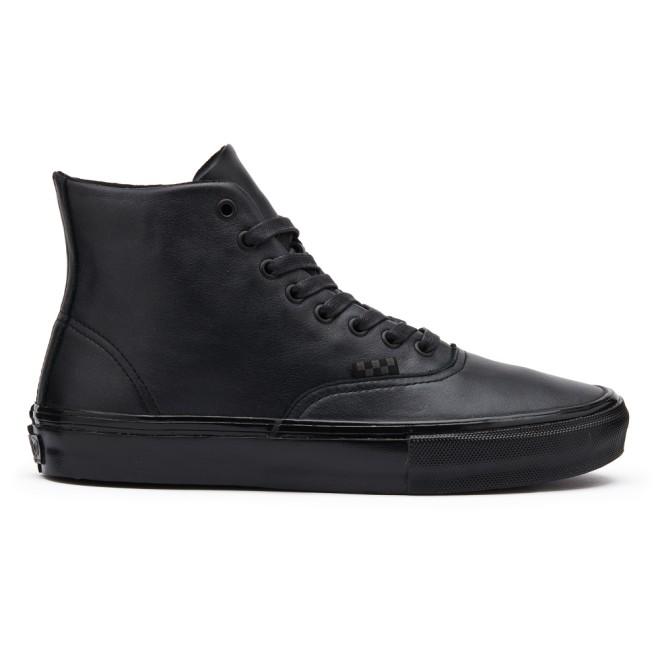 Vans Skate Authentic High Skateboard Shoe - Black(Pearl Leather)