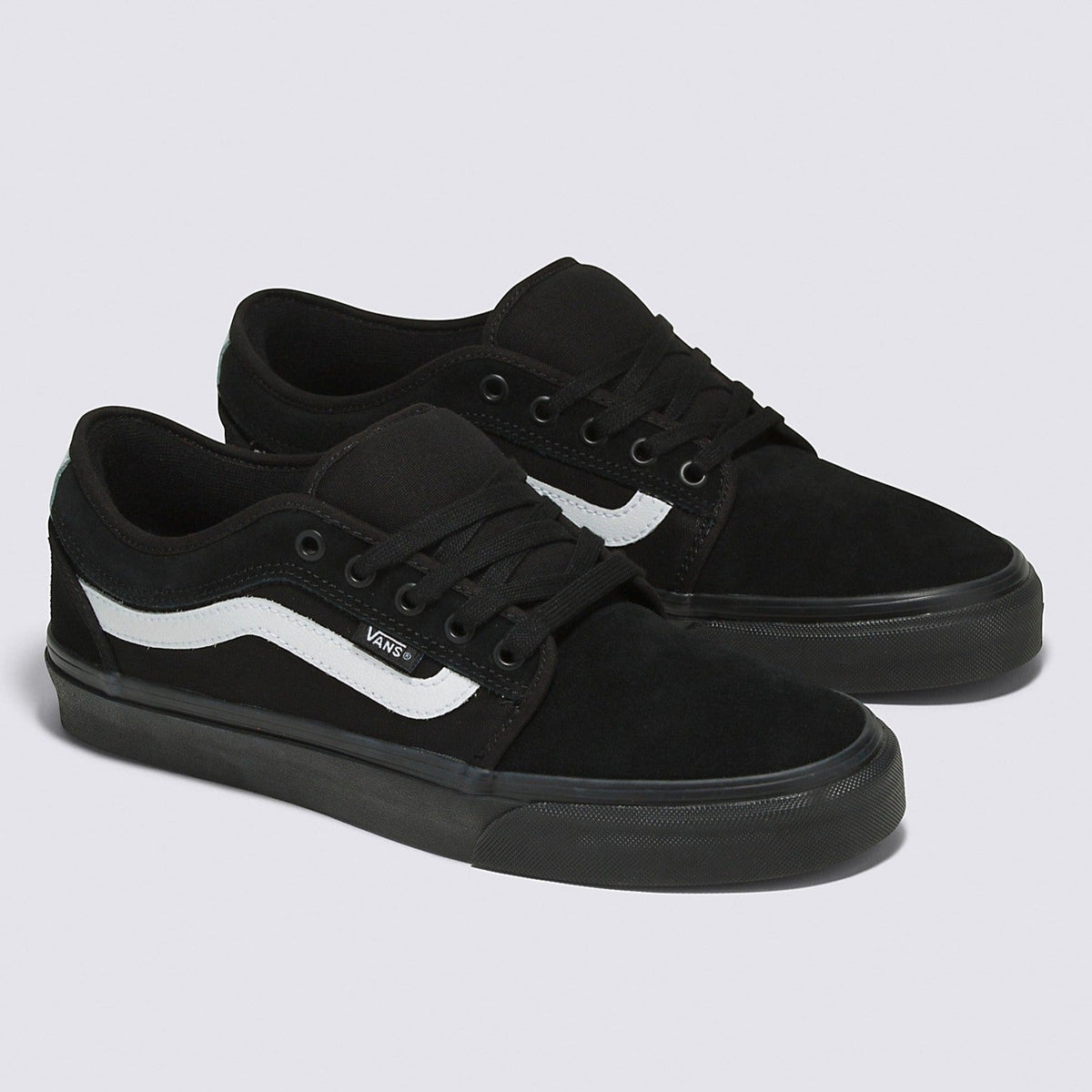 Vans Chukka Low Sidestripe Skateboard Shoe - Black/Black/White