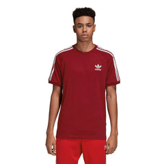 Adidas Originals Men's 3-Stripes T-Shirt Burgundy/White