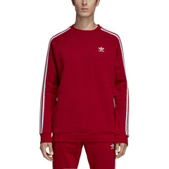 Adidas 3 Stripes Men's  Crew Neck Sweatshirt Red
