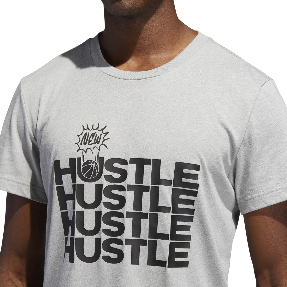 Adidas  Men's New Hustle Graphic Tee Grey