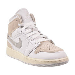 Air Jordan 1 Mid SE Craft Big Kids' Shoes White-Tech Grey-Sail