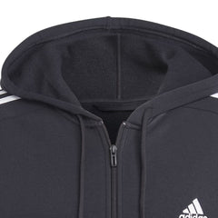 Adidas Essentials Fleece 3 Stripes Full Zip Men's Hoodie Black ib4029-black